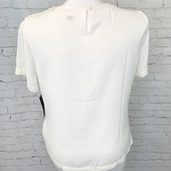 NWT TOMMY HILFIGER CROCHET FRONT SHORT SLEEVE BLOUSE - XL - Picture 4 of 6